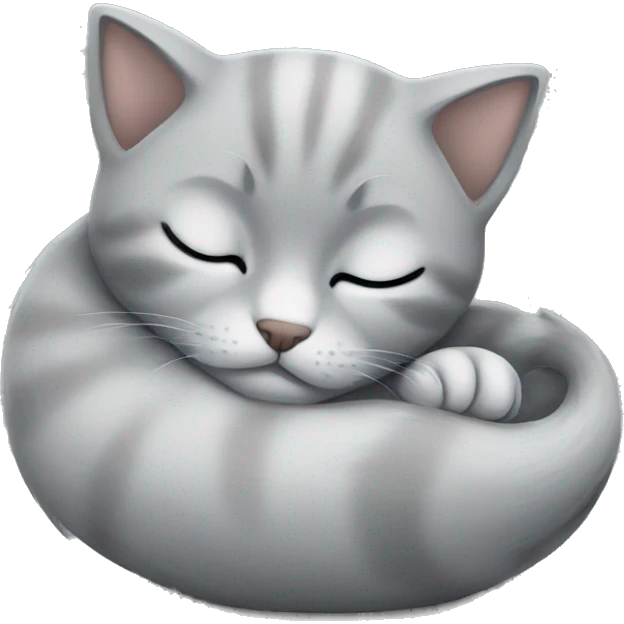 grey kitten sleeping emoji