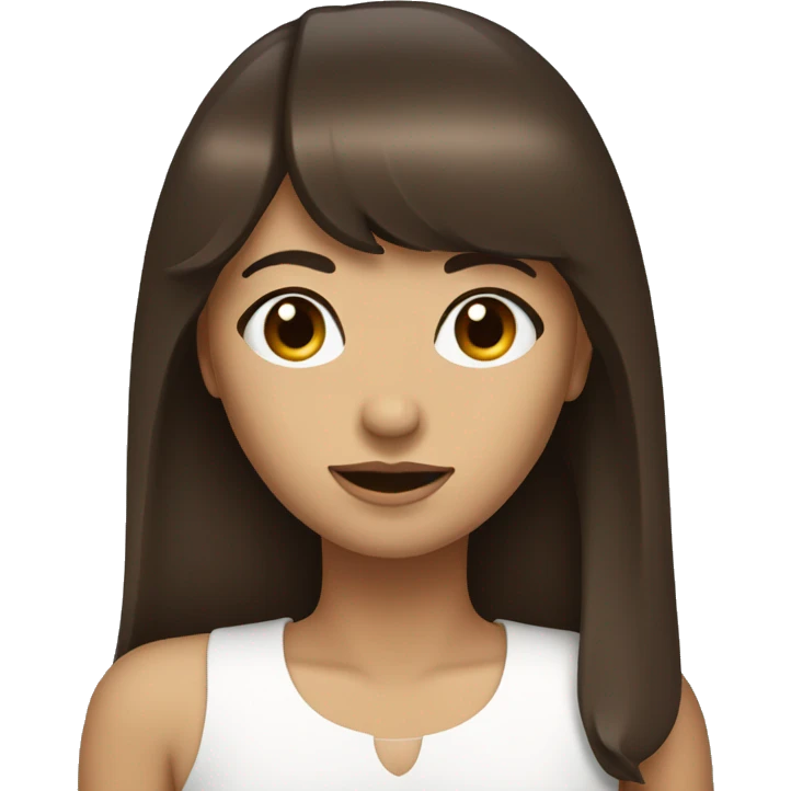 femme brune avec une frange  emoji