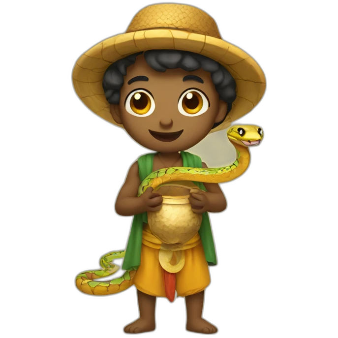cute snake charmer emoji