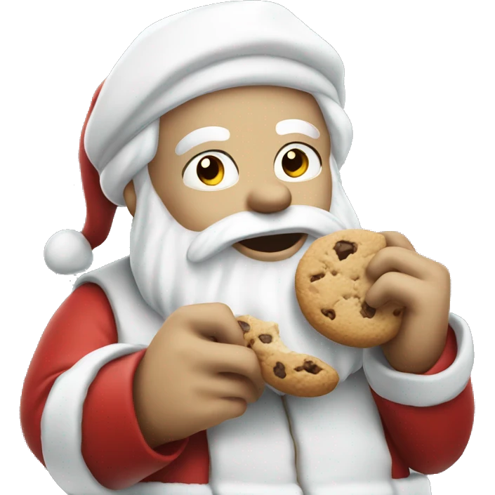White Santa eating cookies  emoji