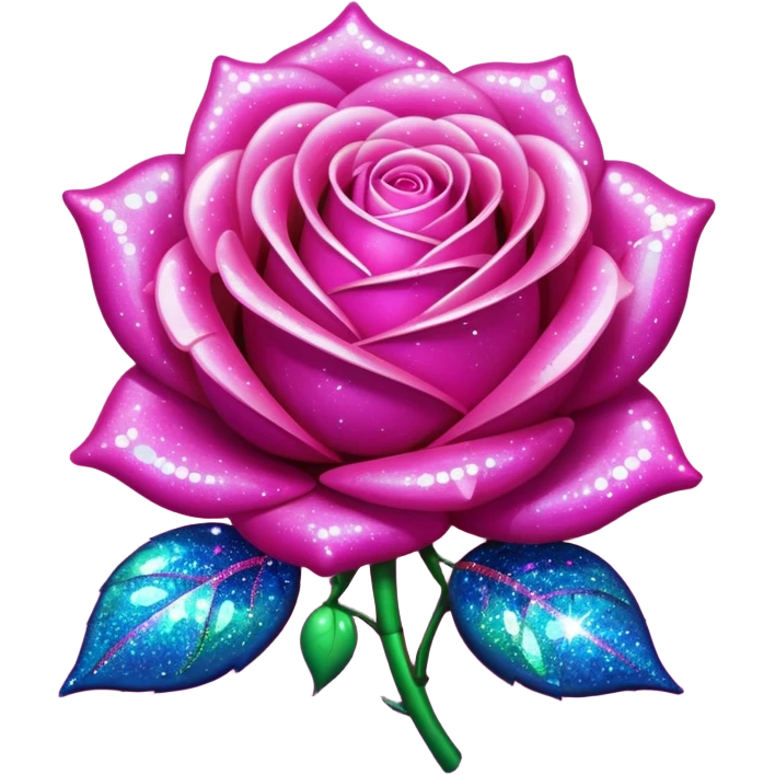 glitter fucsia rose emoji