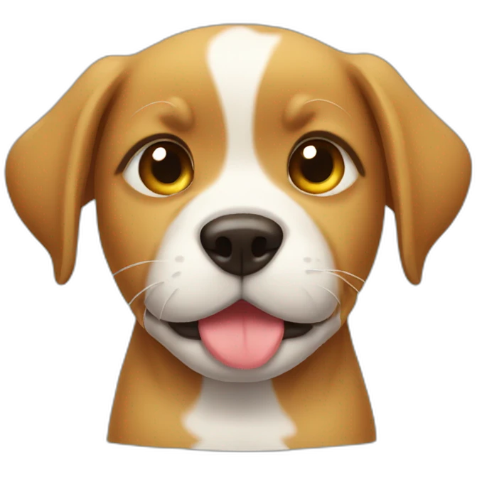 A puppy with a snot dripping emoji