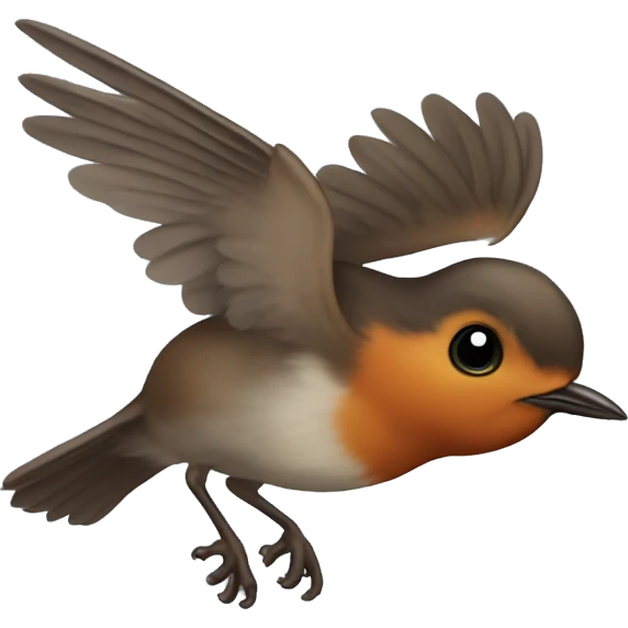 Baby robin flying away  emoji