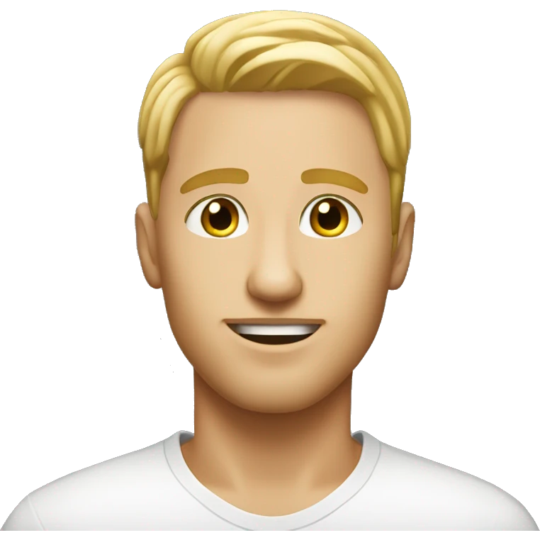 generic blonde guy, short hair with low taper fade. give him big nose emoji