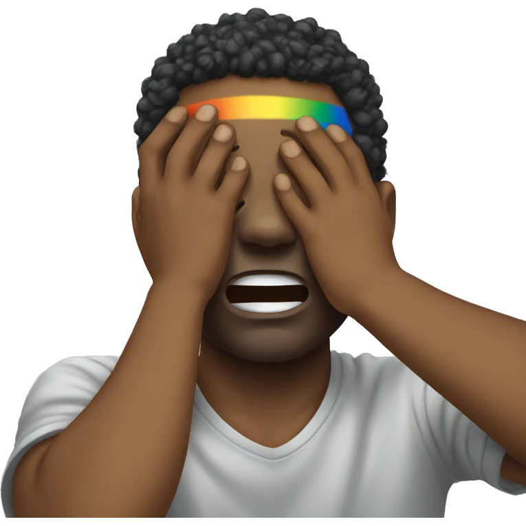 man crying rainbow tears emoji