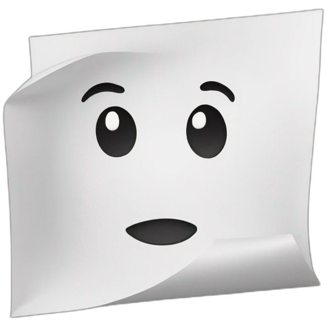Sheet of paper with folded bottom right corner emoji