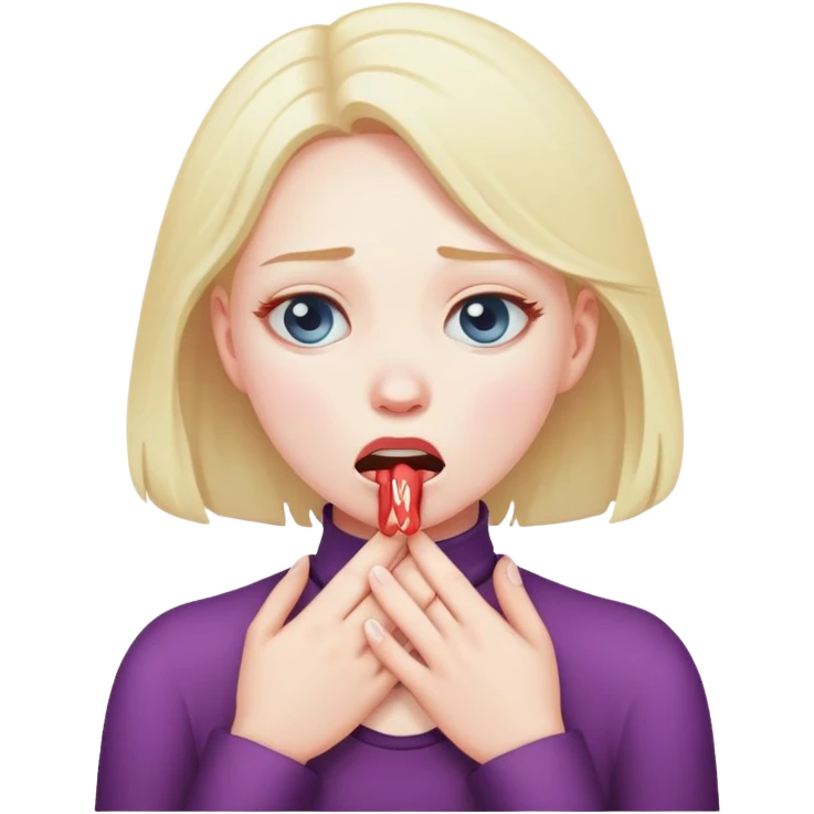 girl choking herself emoji