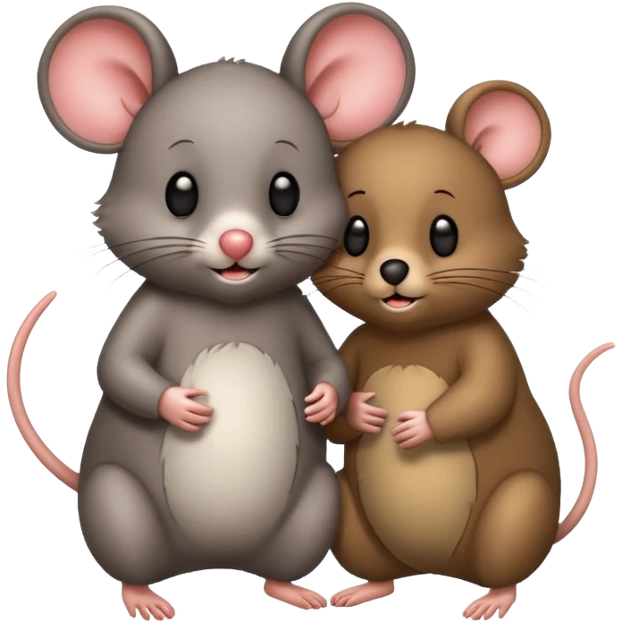 mouse and bear together emoji