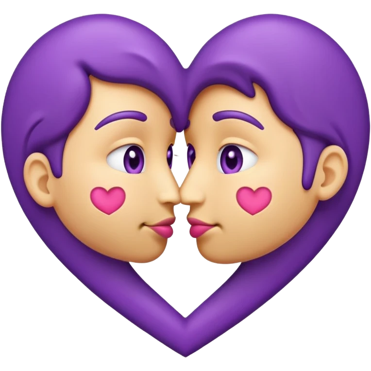 kissing emoji but a purple heart instead of red emoji