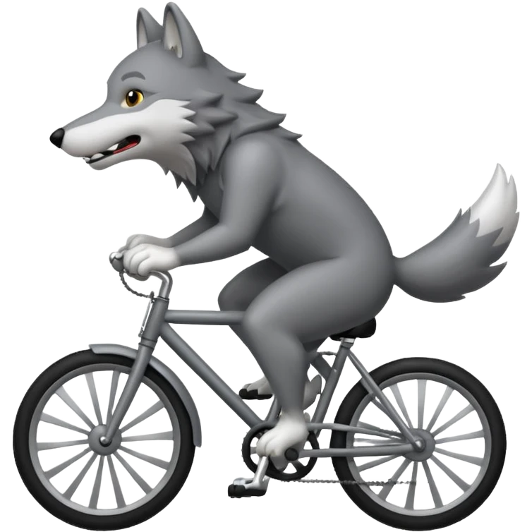 Wolf cartoon  ride on cycle emoji