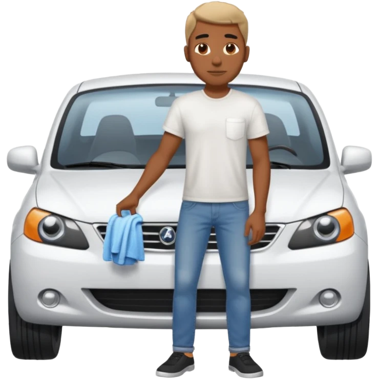car washer black man with car  emoji