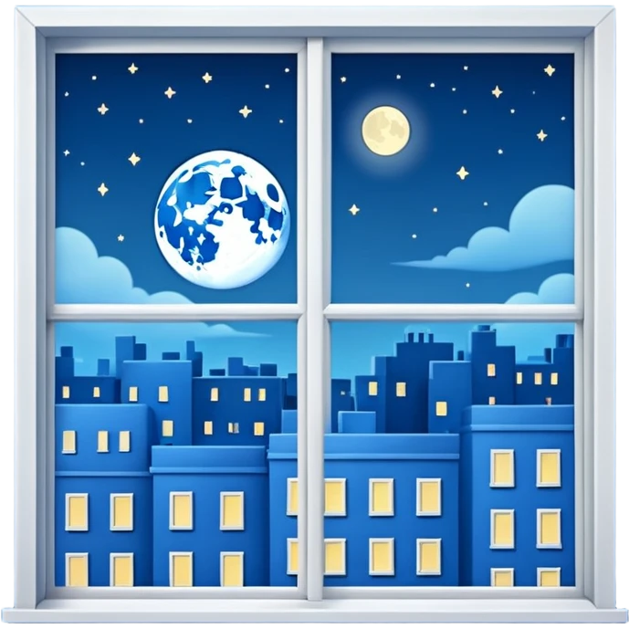 blue-themed apartment with the moon emoji