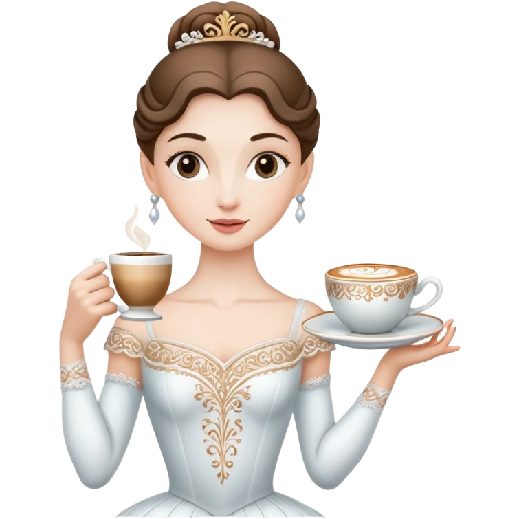 Ballerina dancing cappucino cup emoji