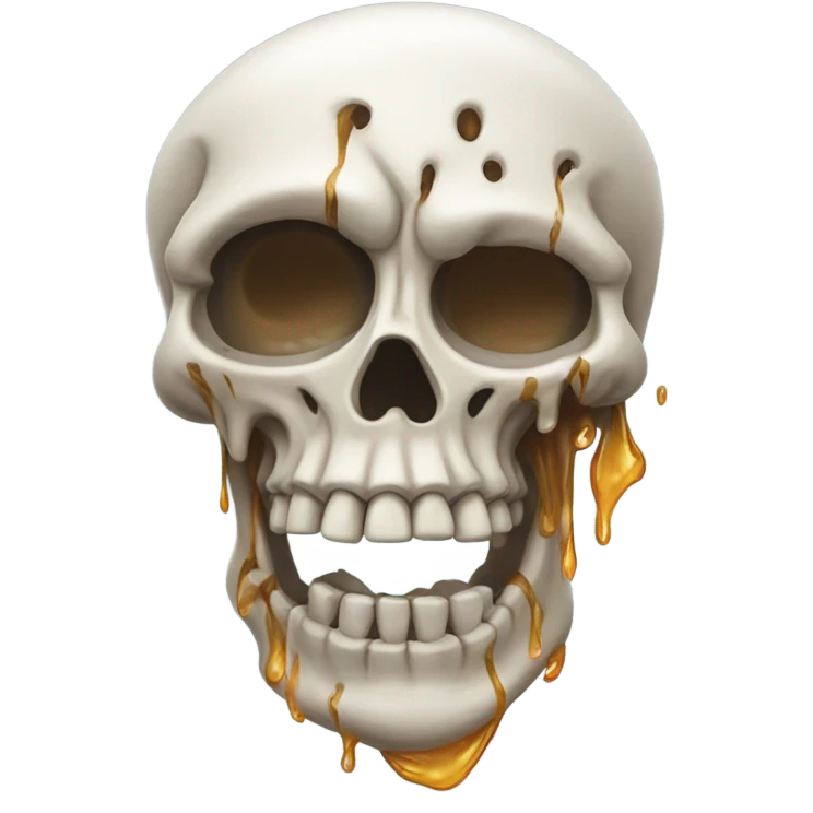 Melting skeleton head emoji