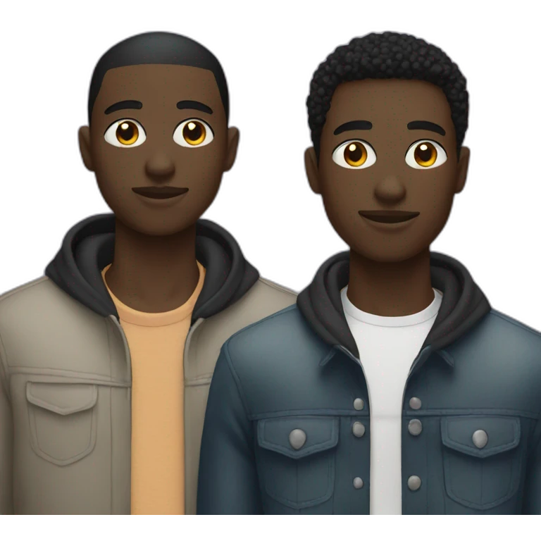 Black gay with his black boyfriend emoji
