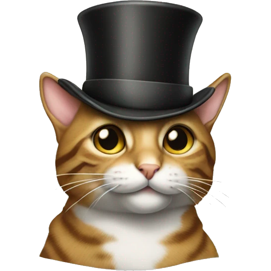 tabby cat with top hat emoji