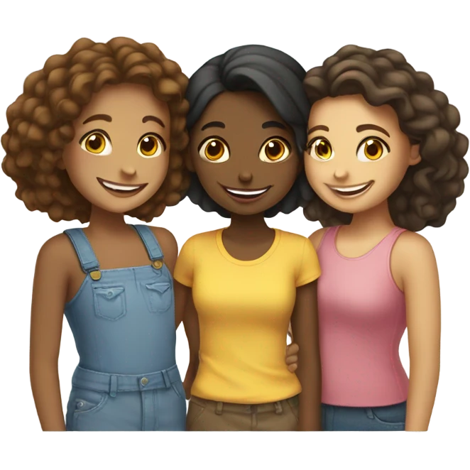 3 girl friends  emoji