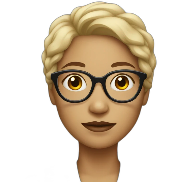light skinned woman with glasses emoji