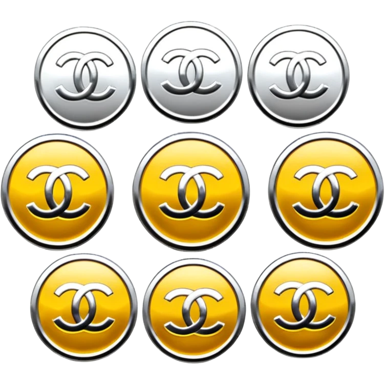 Chanel white coins emoji