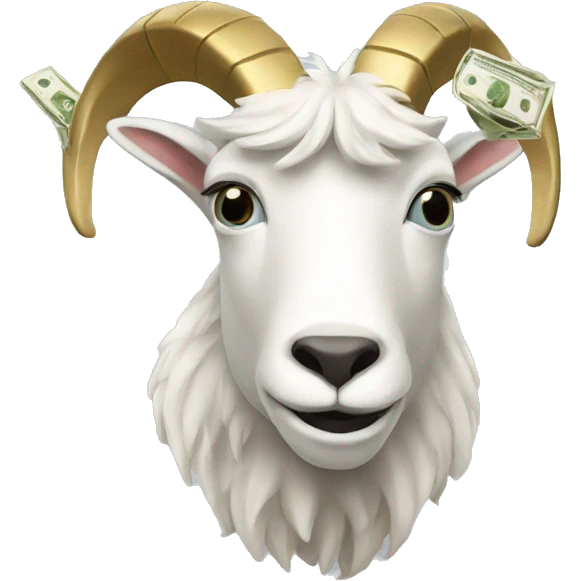 mountain goat with money emoji