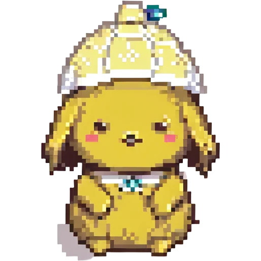 Pompompurin waving pixel art emoji