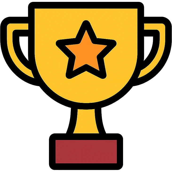 trophy color icon with a star on the cup emoji