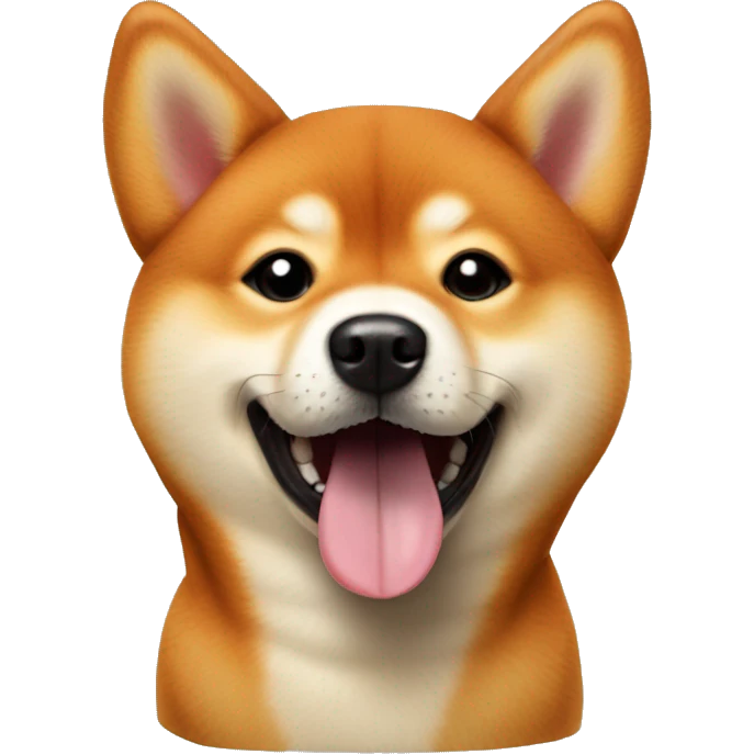 Cute red Shiba Inu dog sticking out tongue emoji
