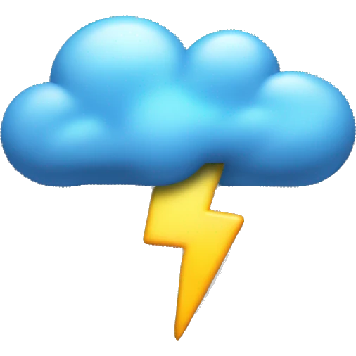 Lightning bolt and cloud emoji