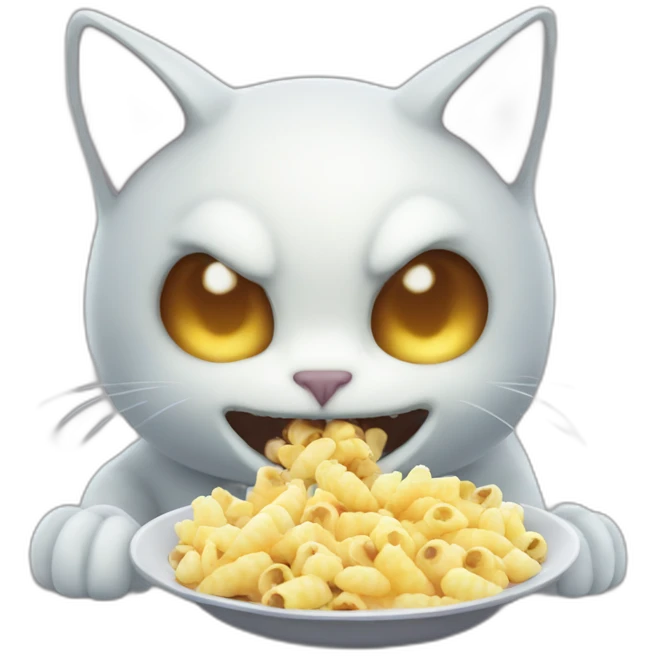 Creepy cat ghost eating popocorns emoji