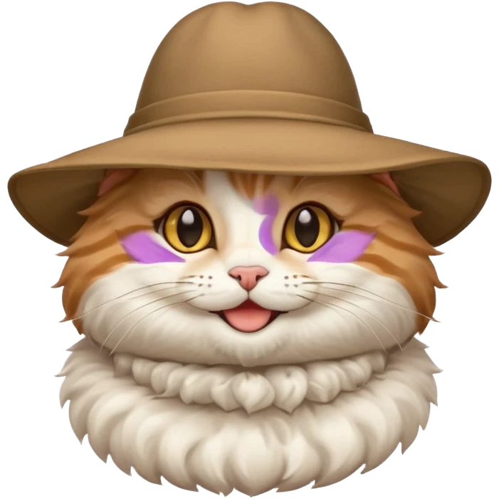 cute cat with a big hat emoji