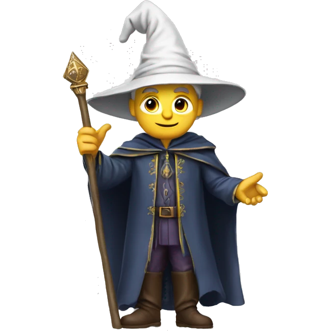 Create a white man in a wizard outfit and pointed hat  emoji