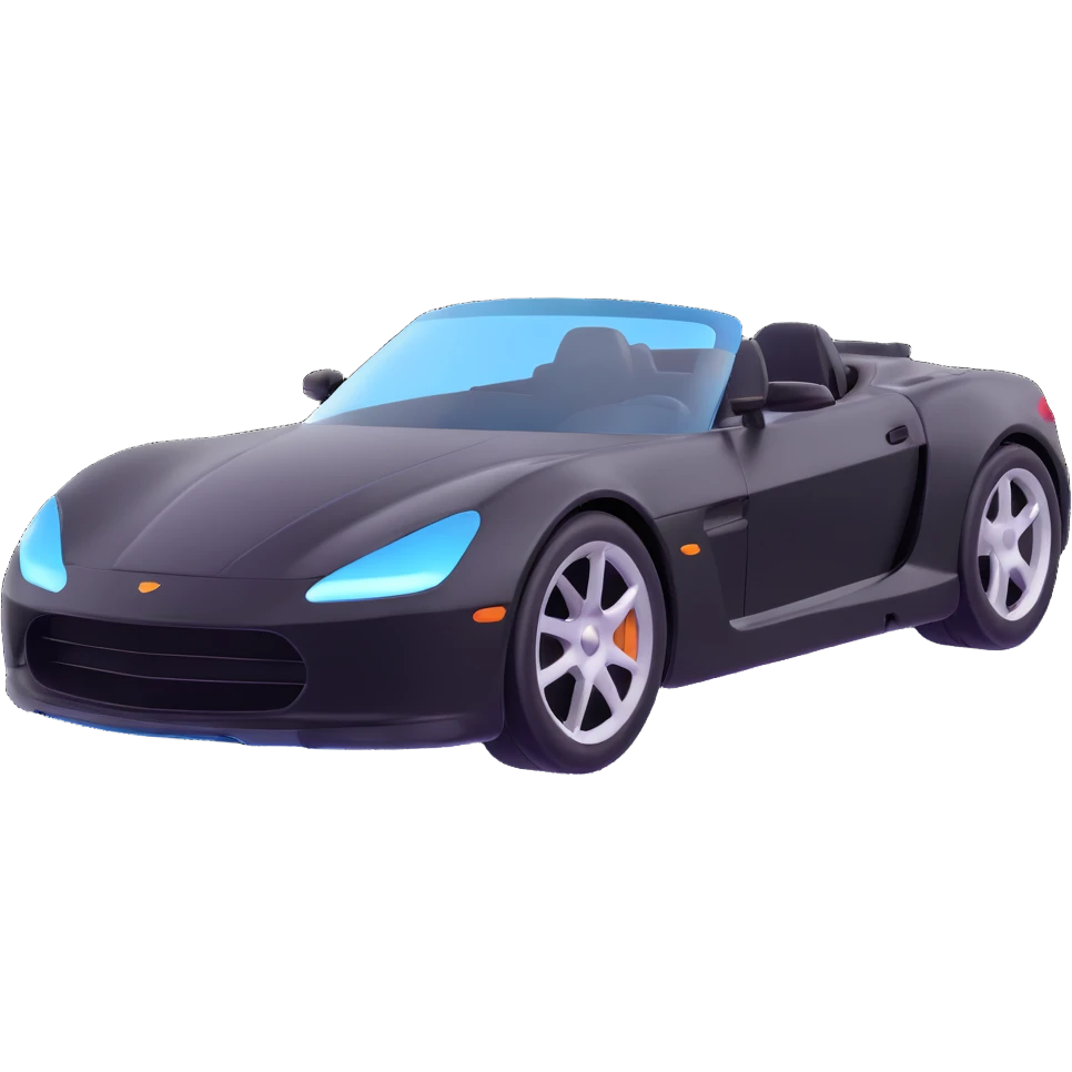 Show a transparent film next to the black high-end sports car, separated and ready for application, premium 3D style emoji
