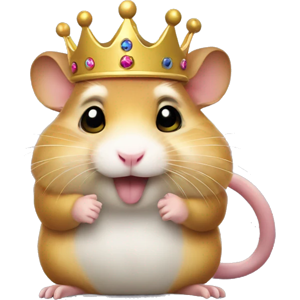 hamster in crown calls on the phone emoji