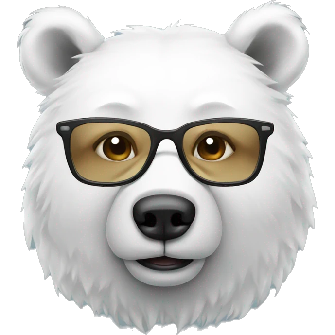 white bear with glasses emoji