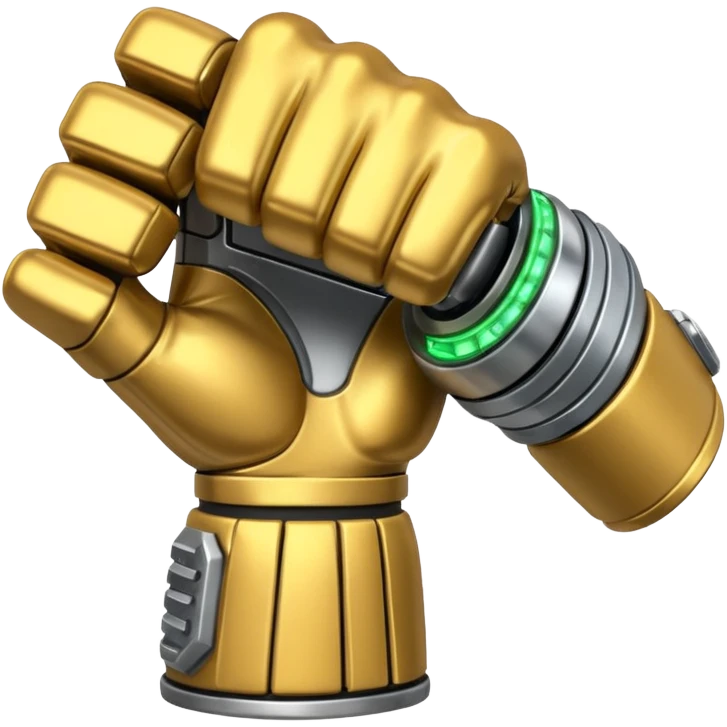 a sci fi themed fist punching in to the side with wires and tech detailing emoji