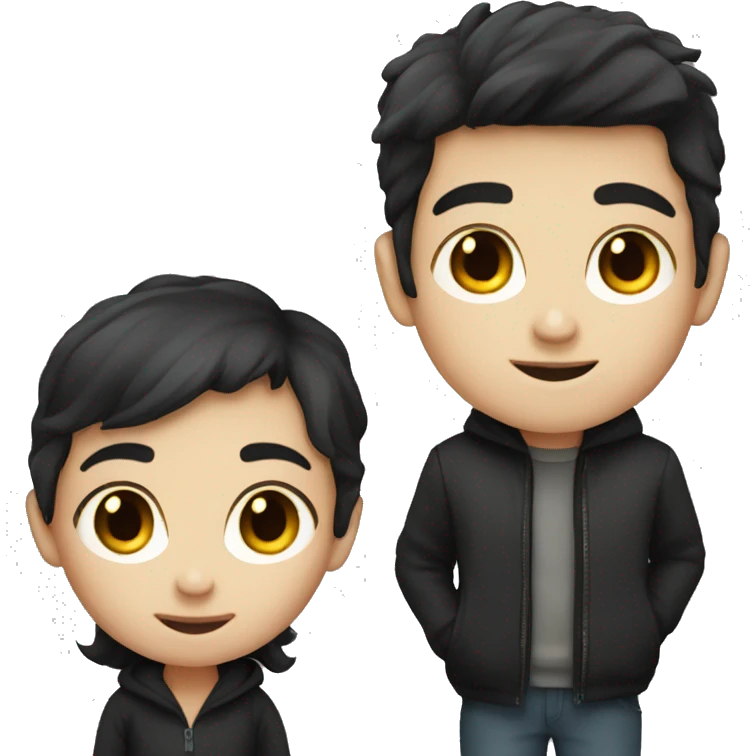 dark hair boy with dark hair girl  emoji