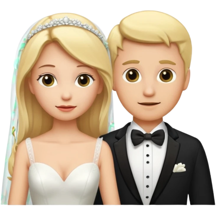 Blond woman and blond man getting married emoji