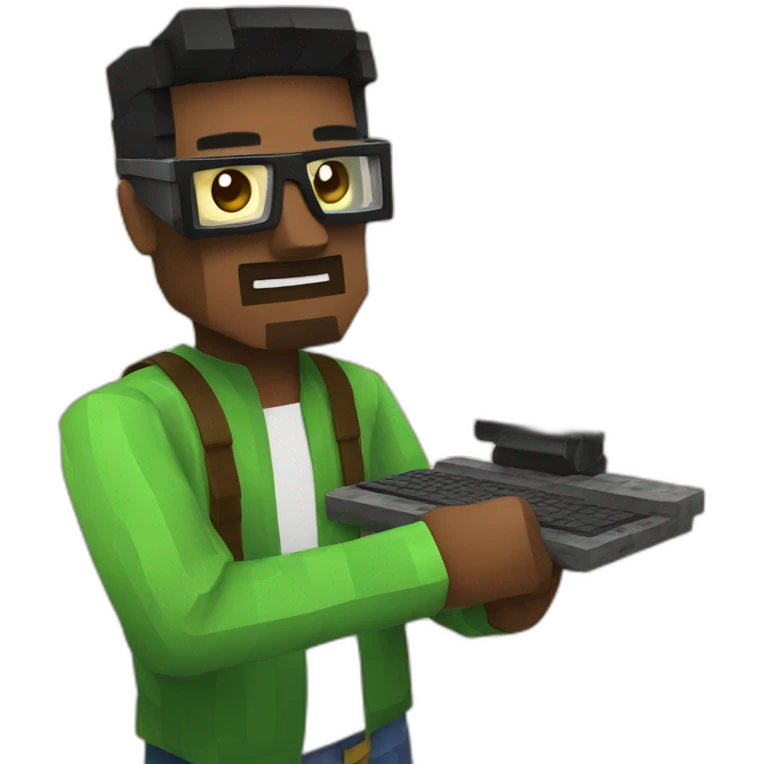 Geek playing minecraft emoji