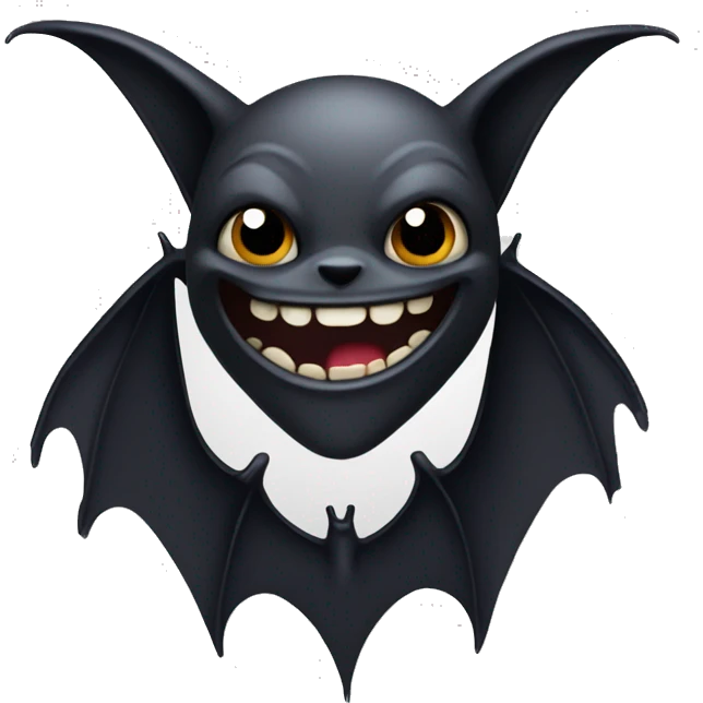 Mischievous gothic bat giggling emoji