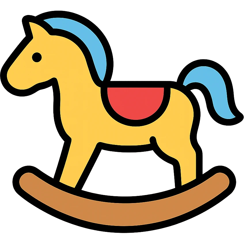 rocking horse, simple and clear, color icon style emoji