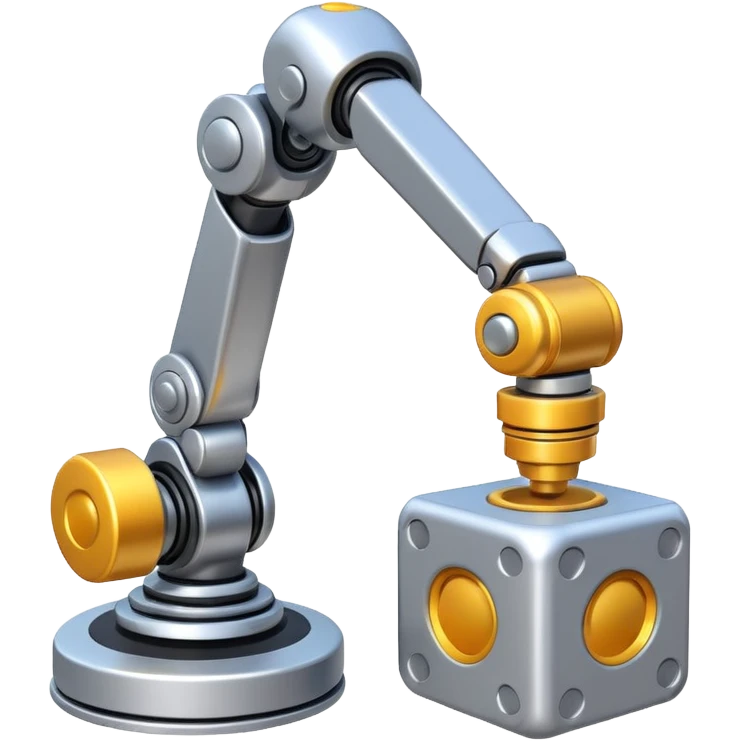 robot arm with cube emoji