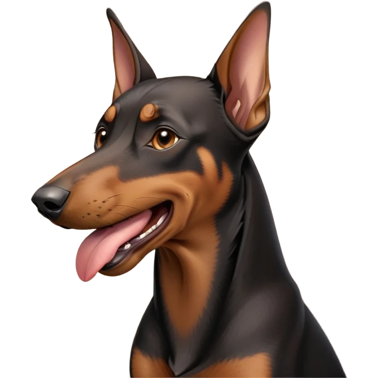 cinematic-cute-yawning-doberman-portrait-emoji,-head-tilted-slightly-with-a-dramatic,-wide-open-yawn,-revealing-a-sleek black and brown fur-with-a-subtle-shimmer,-floppy-ears-slightly-drooping,-round-brown-eyes-barely-open-in-drowsy emoji