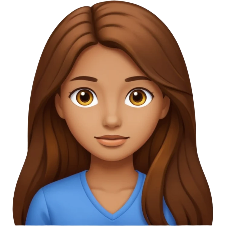 chica de cabello un poco largo color cafe , piel morena emoji