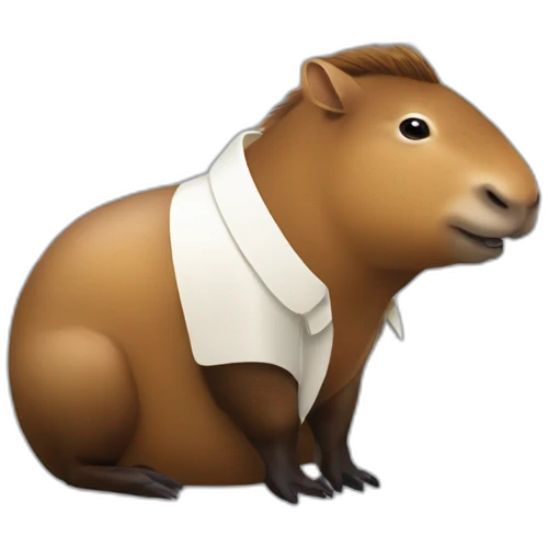 Macron sur un capibara emoji
