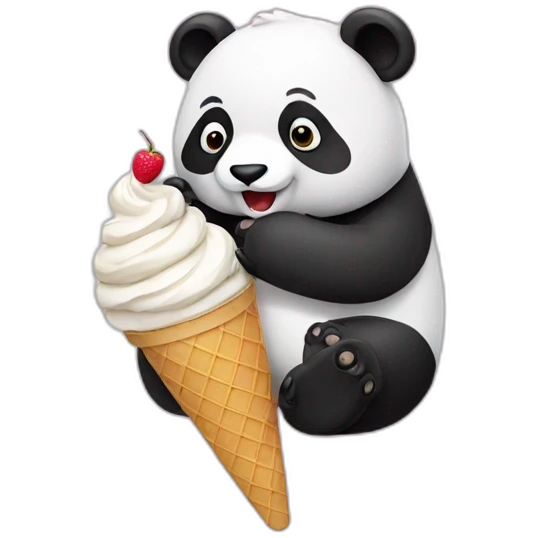 Panda eating ice cream emoji
