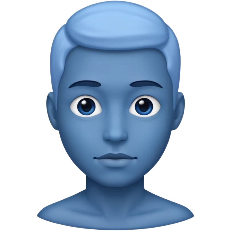 A blue human emoji