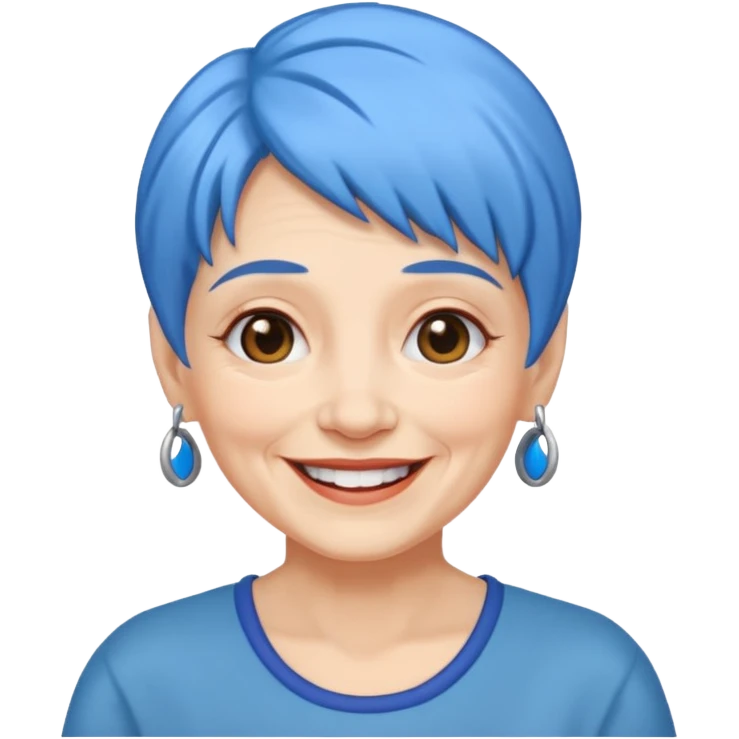 nlue hair old woman emoji