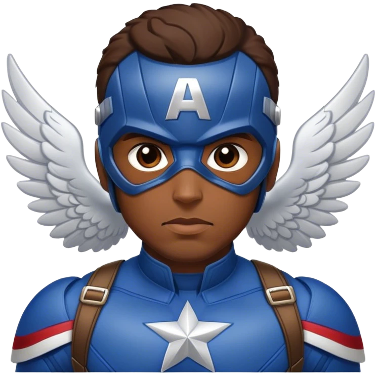 Black captain america with wings emoji