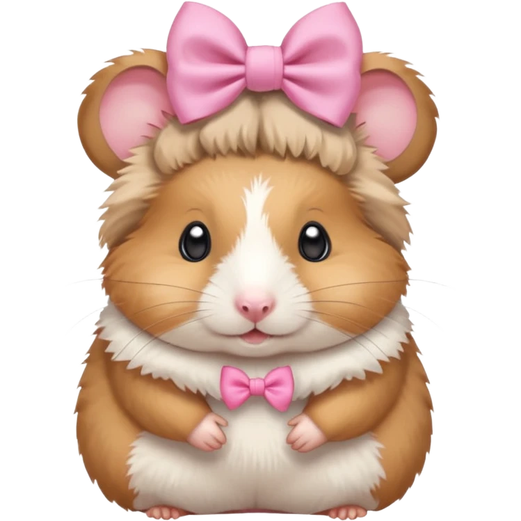 cute hamster wearing a bow on its head emoji