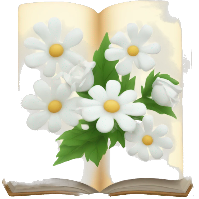 book with white flowers emoji